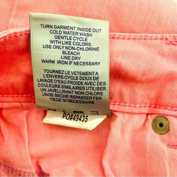 NYDJ Sz 4 Lift Tuck Technology Pink Stretch Crop Jeans Embellished Cuffs NWOT - Picture 10 of 11